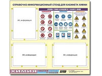 Стенд информационный "Правила техники безопасности в кабинете химии" (75х70, 3 кармана) - fgospostavki.ru - Лобня