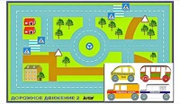 Игровой коврик "Дорожное движение - 2" с набором транспортных средств - fgospostavki.ru - Лобня