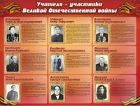 Стенд "Учителя-участники Великой Отечественной войны" - fgospostavki.ru - Лобня
