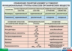 Таблица. Сравнение понятий изомер и гомолог. Функциональные группы классов органических веществ. - fgospostavki.ru - Лобня