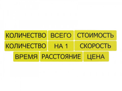 Набор магнитных карточек "Опорные слова к задачам" (желтый) - fgospostavki.ru - Лобня