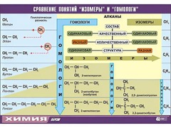 Таблица демонстрационная "Сравнение понятий изомер и гомолог" (винил 100x140) - fgospostavki.ru - Лобня