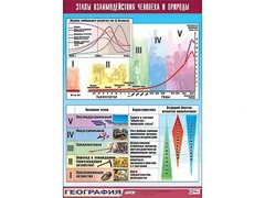 Таблица демонстрационная "Этапы взаимодействия человека и природы" (винил 70*100) - fgospostavki.ru - Лобня