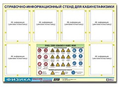 Стенд информационный "Правила техники безопасности в кабинете физики" (80х110, 6 карманов) - fgospostavki.ru - Лобня