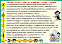 Таблица "Правила безопасности на уроке химии" (100х140 сантиметров, винил) - fgospostavki.ru - Лобня