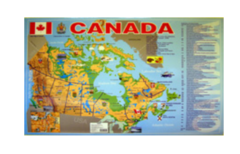 Учебная карта Канада на английском языке - fgospostavki.ru - Лобня