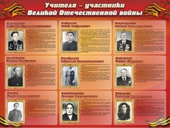 Стенд "Учителя-участники Великой Отечественной войны" - fgospostavki.ru - Лобня