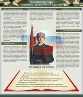 Стенд "Уставы. Закон военной службы. Военная присяга" - fgospostavki.ru - Лобня