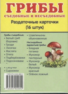 Раздаточные карточки "Грибы съедобные и не съедобные" - fgospostavki.ru - Лобня