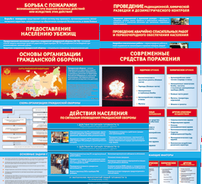 Комплект таблиц "Основы гражданской обороны (МЧС РФ)" 13 штук. - fgospostavki.ru - Лобня