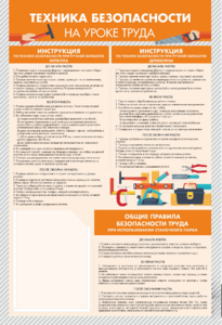 Стенд-уголок "Техника безопасности на уроках труда" - fgospostavki.ru - Лобня