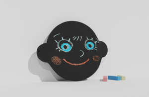 Фигурная грифельная меловая доска на тему эмоций - fgospostavki.ru - Лобня