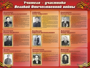 Стенд "Учителя-участники Великой Отечественной войны" - fgospostavki.ru - Лобня