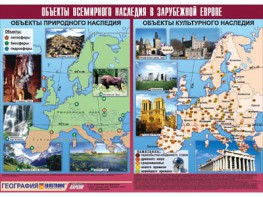 Таблица демонстрационная "Объекты всемирного наследия в Зарубежной Европе" (винил 100*140) - fgospostavki.ru - Лобня