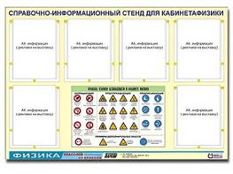 Стенд информационный "Правила техники безопасности в кабинете физики" (80х110, 6 карманов) - fgospostavki.ru - Лобня