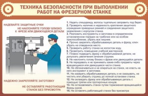 Стенд "Техника безопасности при выполнении работ на фрезерном станке" - fgospostavki.ru - Лобня